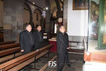 Visita del nuncio del Papa a la Basílica de Telde/Francisco Javier Santana y Antonio Alí.